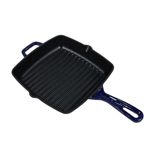 Cast Iron Enamel Non-Stick Multi <strong>Grill</strong> <strong>Pan</strong> Baking Cook Square Fry <strong>Pan</strong> for Outdoor Cooking - Product Image 1