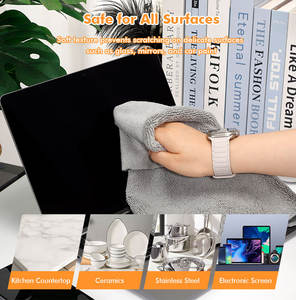 Chiffon <span class=keywords><strong>de</strong></span> nettoyage en microfibre double haute et basse densité, sans peluches, écologique, pour usage domestique, essuyage à l'<span class=keywords><strong>eau</strong></span>, polissage à sec, entretien des surfaces, salle blanche - Product Image 2