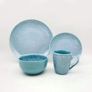 Lot de 16 pièces de vaisselle en grès réactif rond, <span class=keywords><strong>service</strong></span> pour quatre personnes, vente en gros à prix réduit, direct fabricant - Product Image 5