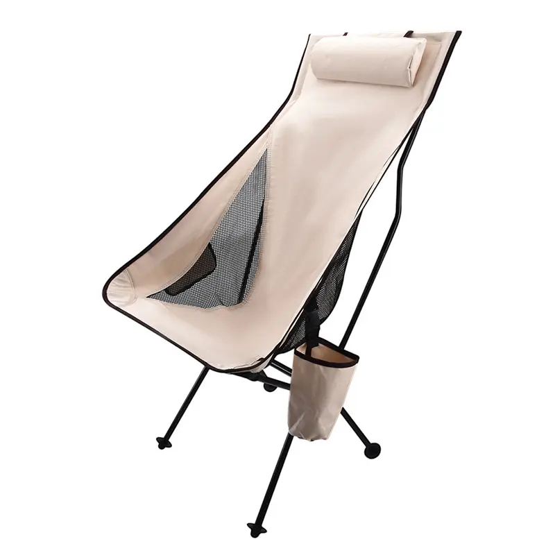 Chaise haute en alliage d'aluminium chaise de lune chaise pliante d'extérieur chaise inclinable chaise de pêche tasse sac oreiller chaise de camping portable personnalisée