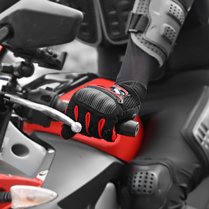 Guantes de Motociclismo Negros y Rojos Antideslizantes para Hombre, Guantes de Ciclismo para Adultos - Product Image 1