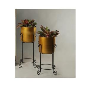 Jardinières de fleurs en métal en laiton fini antique avec nouveau design support en métal en fer décoration de la maison exportateur fabricant pour jardin - Product Image 6