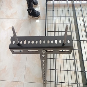 철사 decking 선반을 가진 조정가능한 천장 벽돌쌓기 체계 까만 벽 선반 머리 위 차고 저장 선반 - Product Image 4