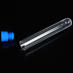 Tubo de Ensayo de Plástico Nokang, Tamaño Estándar, Transparente, con Tapa Azul, para Uso en Laboratorio - Product Image 1