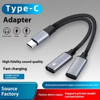 Adaptor Headphone Grosir USB-C Tipe C ke Jack Headphone 3.5 MM Konverter Audio Aux Kabel Data Pengisian Daya Ponsel
