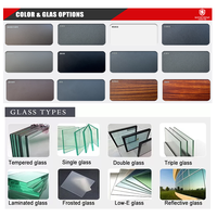 Ventanas abatibles francesas de triple acristalamiento de aluminio exterior moderno con pantallas de vidrio templado Aleación de aluminio negro para casa