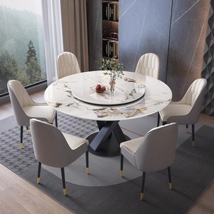 Cucina di lusso rossa rotonda estendere sala da pranzo <span class=keywords><strong>tavolo</strong></span> e sedia Set, <span class=keywords><strong>tavolo</strong></span> da pranzo e sedia Set per la sala da pranzo 6 - Product Image 6