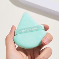 Bouffée de poudre double face chaude personnalisée Multicolore Sec Humide Double usage Flocage Éponge de maquillage Forme triangulaire Personnalisé Chaud
