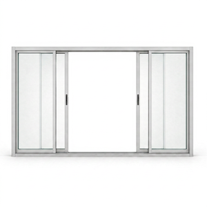 Porte coulissante de patio moderne en alliage d'aluminium avec double vitrage en verre trempé, isolation phonique, usage intérieur/commercial - Product Image 1
