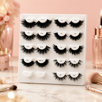 Faux cils en vison 3D naturels en bande complète, vente en gros, fournisseur de cils à marque privée, cils en faux vison moelleux avec emballage