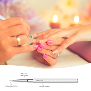 Nouveauté : Pinceau professionnel double tête pour détails et liner, en <span class=keywords><strong>nylon</strong></span> et poils de Kolinsky, manche métallique, pour nail art - Product Image 6