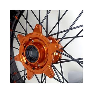Juego de Ruedas <span class=keywords><strong>Supermotard</strong></span> de Aleación de Aluminio Anodizado ULB 17 de Alto Rendimiento, Nuevas, para Motocicletas EXC SXF 2003-2025 - Product Image 5