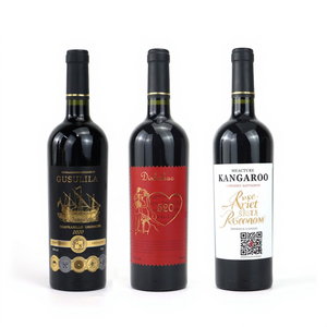Custom Permanent <b>Vinyl</b> Waterproof Gold Foil Embossed Adhesive Stickers for Red Wine Bottles Craft Photo <b>Frames</b>-Custom Shape Size - Product Image 1