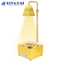 XINGPAI équipement de restauration martelé or chauffe-plats lampe de luxe en acier inoxydable lampe chauffante chauffe-plats