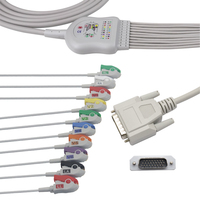 Cable de EKG IMAC120, IMAC300 con Conector Banana/Clip, 10 Derivaciones, Material TPU, Certificado CE, para Monitores EKG