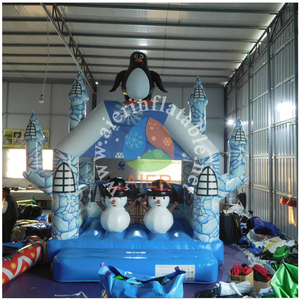 Château gonflable commercial mini sur le thème des pingouins de l'hiver pour la <span class=keywords><strong>location</strong></span> de fêtes en intérieur et les parcs d'attractions - Product Image 2
