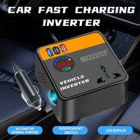 Convertisseur d'alimentation pour véhicule 200W, DC12V 24V vers AC110V 220V, avec port de charge rapide USB Type-C