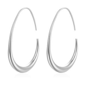 Pendientes de aro minimalistas ovalados, joyería al por mayor, huevos de moda chapados en oro de acero inoxidable, pendientes de aro Huggie para mujer - Product Image 5