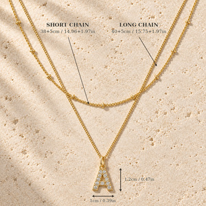 <span class=keywords><strong>Collana</strong></span> a strati <span class=keywords><strong>con</strong></span> <span class=keywords><strong>iniziale</strong></span> da donna, catena a sfera <span class=keywords><strong>con</strong></span> strass, <span class=keywords><strong>ciondolo</strong></span> a lettera dell'alfabeto A-Z, gioielli personalizzati - Product Image 4