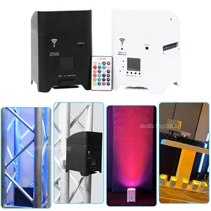 Almacén en EE. UU. - 10 unidades de luces LED inalámbricas DMX DJ S6 negras de 6*18W con cubierta impermeable y batería para bodas y fiestas - Product Image 4