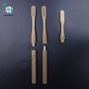 Cepillo de Dientes de Bambú con Cabezales Reemplazables, Cepillo de Dientes Manual Biodegradable para Adultos con Estuche TBB-921-RE - Product Image 1