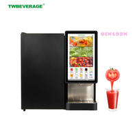 Sistema IoT Comercial con Pantalla Táctil de 21.5 Pulgadas, Dispensador Integrado de Bebidas Frías para Sirope BIB y Jugos, para Negocios de Catering