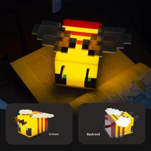 Veilleuse Abeille Minecraft pour Enfants, Lampe Abeille Pixelisée à Lumière Douce, Rechargeable par USB, Décoration de Chambre Inspirée du Jeu Minecraft - Product Image 2