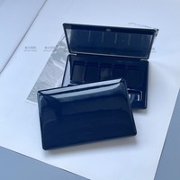 Palette de fards à paupières magnétique carrée personnalisée, étui à cinq couleurs pour poudre à sourcils, porte-pinceaux, miroir, vide, en plastique ABS