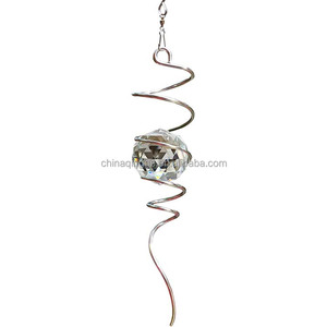 Giratorio de viento de 11 pulgadas para decoración de jardín, espiral de cristal de cola, bola colgante, cola en espiral, venta al por mayor - Product Image 3