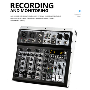 Console de mixage audio professionnelle SONO 4/6/8 canaux en métal et plastique avec effets intégrés, égaliseur 3 bandes – Contrôleur DJ de haute qualité - Product Image 6