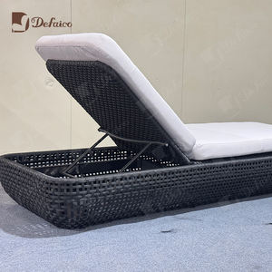 Muebles de exterior de gama alta-Marco de aleación de aluminio Tejido Rattan Respaldo ajustable Jardín Piscina DayBed - Product Image 4