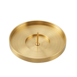 现代圆形黄铜柱形烛台豪华尖顶金属烛台 - Product Image 6