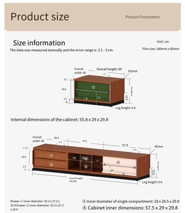<span class=keywords><strong>Meuble</strong></span> <span class=keywords><strong>TV</strong></span> en bois massif de style mid-century, <span class=keywords><strong>meuble</strong></span> de rangement sur pied pour salon et chambre - Product Image 5