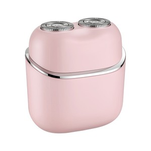 เครื่องโกนขนไฟฟ้าแบบหมุนสองใบมีดขนาดเล็กสำหรับผู้หญิง ชาร์จผ่าน USB กันน้ำ ใช้ได้กับผิวเรียบเนียน ตัดแต่งขนตามร่างกาย ขา และบิกินี่ - Product Image 1