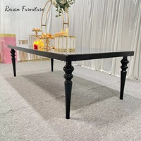 Fournitures de table de mariage pour banquet et événements de conception moderne avec plateau en verre transparent pour table à manger d'événements
