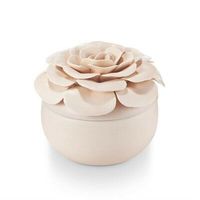 Stoples Lilin Keramik Matte Kreatif Dengan Tutup Bunga, Wadah Kosong untuk Pembuatan Lilin