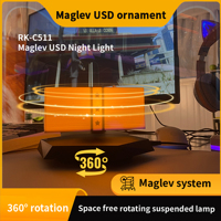 Lampe de chevet LED 3D magnétique à lévitation lunaire, avec contrôle tactile, base rotative, à brancher, pour chambre, bureau, décoration de bureau