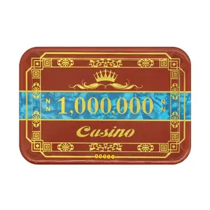 Acrílico 3 camadas Azul Marinho Hot Gold Poker Chip Logotipo Personalizado Fábrica Profissional Casino Poker Chip