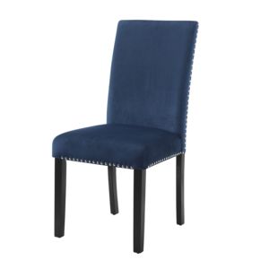 DB Cobre Contemporary <b>Velvet</b> <b>Dining</b> <b>Chair</b> with Nailhead Trim, Set of 2, Blue - Product Image 2