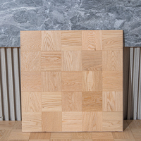 Parquet en bois d'ingénierie multicouche en teck blanchi clair à motifs en damier