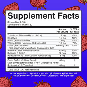 Tiras orales energéticas de marca privada de alta calidad con niacinas, vitaminas B12, B6 y biotina para apoyo energético y mejora inmunológica. - Product Image 2