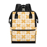 Nouveau produit : Sac à dos souple unisexe grande capacité, anti-vol, imperméable, en polyester, avec fermeture éclair, motif géométrique, idéal pour les mamans