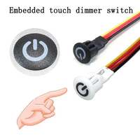 Interrupteur tactile miniature Jucai DC 12V 24V blanc noir, espacement des trous de 10 mm, matériau PVC, montage encastré, variateur de lumière LED