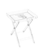 Table pliante en lucite pour Hanoucca avec accents dorés en acrylique, décorations juives pour Hanoucca
