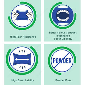 Diga dentale gomma eccellenza resistenza allo strappo naturale lattice dighe dentali - Product Image 3