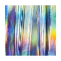 Cuir holographique irisé, feuilles de similicuir laserable argent sur noir, cuir PU holographique laser