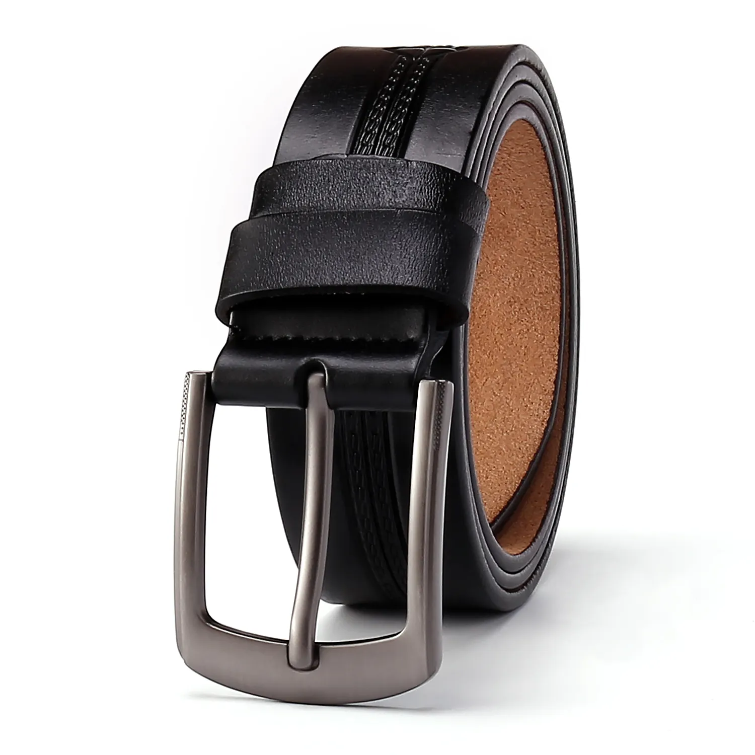 Wholesale Factory Luxury Genuine Leather Belts for Business Pin Buckle Genuine Leather Belt for Comfort