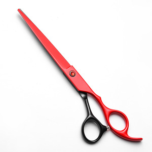 Pet Grooming Scissors Set 7 Inch Red And Black Flat Shears Fine Cutting Tipping Shears Dog Grooming Tools - Product Image 3