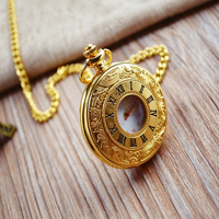 Relojes de Cuarzo Vintage, Reloj de Bolsillo Antiguo con Cadena para Hombre y Mujer, Relojes de Estilo Antiguo, Accesorios de Vestir con Números Romanos