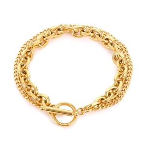 High Quality New Design Custom Waterproof Stainless Steel Double Layer <b>Chain</b> Bracelet - Product Image 1